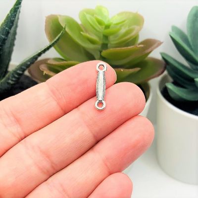 20 Pcs Silver Decorative Bar Connectors Image 1