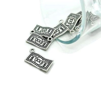 20 Pcs Silver Dollar Bill Money Charm Image 1