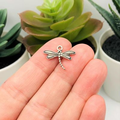 20 Pcs Silver Dragonfly Charms Image 1