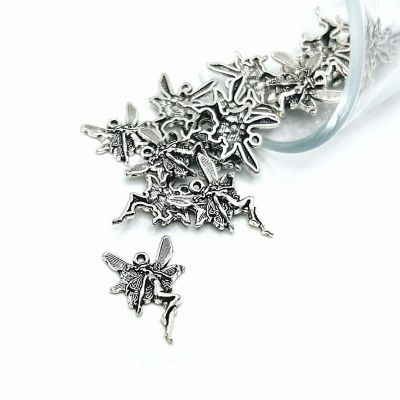 20 Pcs Silver Fairy Sprite Charms Image 1