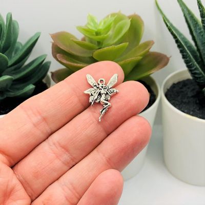 20 Pcs Silver Fairy Sprite Charms Image 1