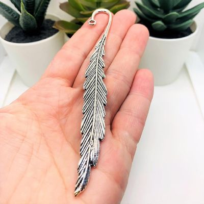 20 Pcs Silver Feather Bookmark Base Image 1