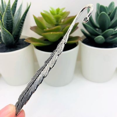 20 Pcs Silver Feather Bookmark Base Image 2