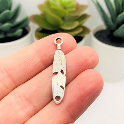 20 Pcs Silver Feather Charms Image 2