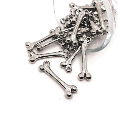 20 Pcs Silver Femur Bone 3D Charms Image 1