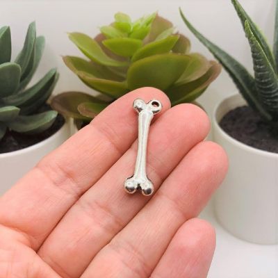 20 Pcs Silver Femur Bone 3D Charms Image 2