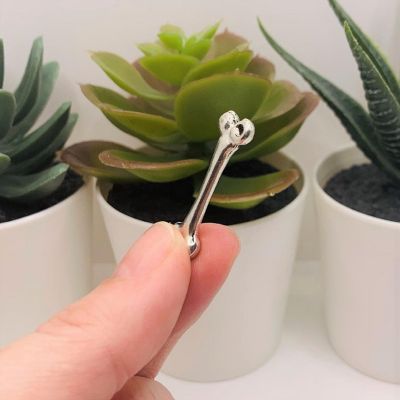20 Pcs Silver Femur Bone 3D Charms Image 3