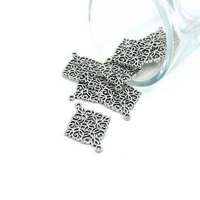 20 Pcs Silver Filigree Connector Charms Image 1