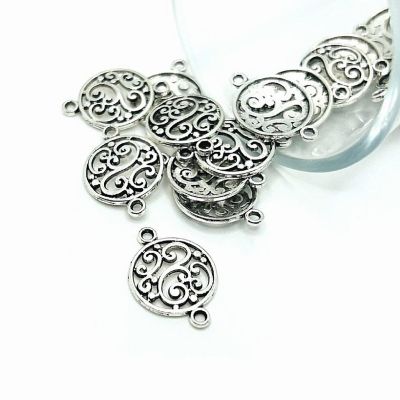 20 Pcs Silver Filigree Scroll Connectors Image 1