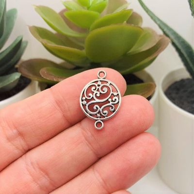 20 Pcs Silver Filigree Scroll Connectors Image 1