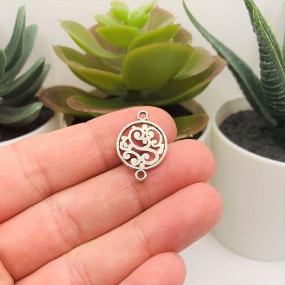 20 Pcs Silver Filigree Scroll Connectors Image 2