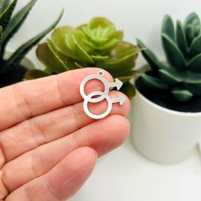20 Pcs Silver Gay Pride Charms Image 1