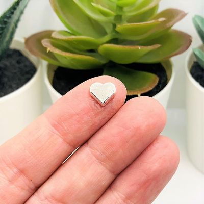 20 Pcs Silver Heart Spacer Charm Beads Image 1