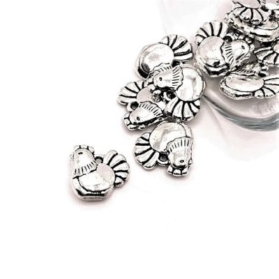 20 Pcs Silver Hen Chicken Charms Image 1