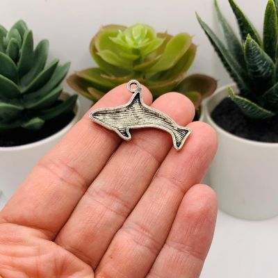 20 Pcs Silver Killer Whale Orca Charms Image 2