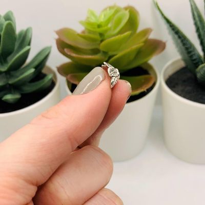 20 Pcs Silver Leaf Bead Caps Image 2