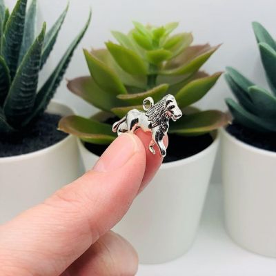 20 Pcs Silver Lion Charms Image 3