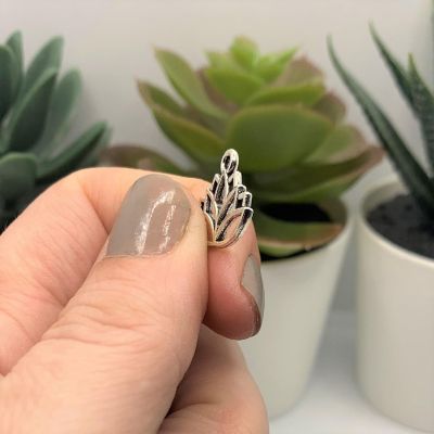 20 Pcs Silver Lotus Flower Charms Image 3