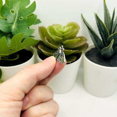 20 Pcs Silver Lunar Moth Charms Image 3