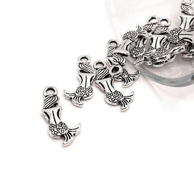 20 Pcs Silver Mermaid Charms Image 1