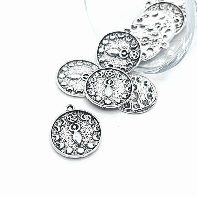 20 Pcs Silver Moon Goddess Charms Image 1