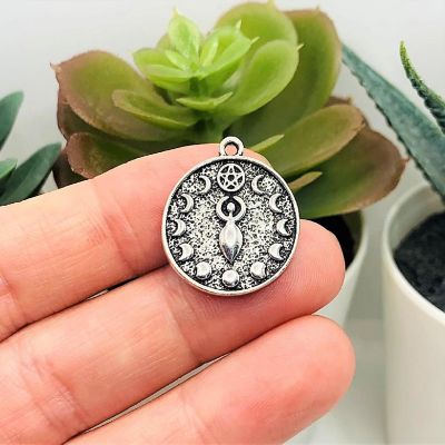 20 Pcs Silver Moon Goddess Charms Image 1