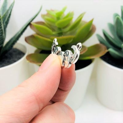 20 Pcs Silver Moon Phase Connector Charm Image 2