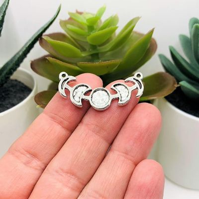 20 Pcs Silver Moon Phase Connector Charm Image 3