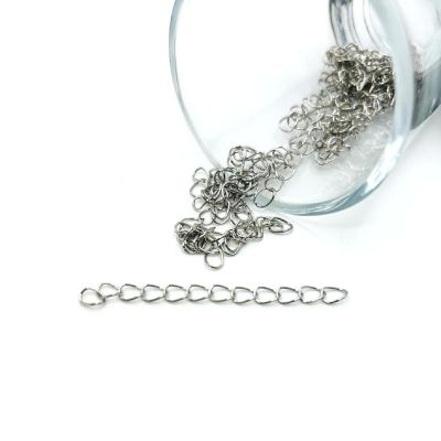 20 Pcs Silver Necklace Extenders Image 1