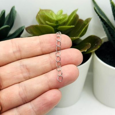 20 Pcs Silver Necklace Extenders Image 2