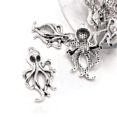 20 Pcs Silver Octopus Kraken Charms Image 1