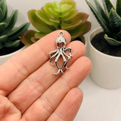 20 Pcs Silver Octopus Kraken Charms Image 1