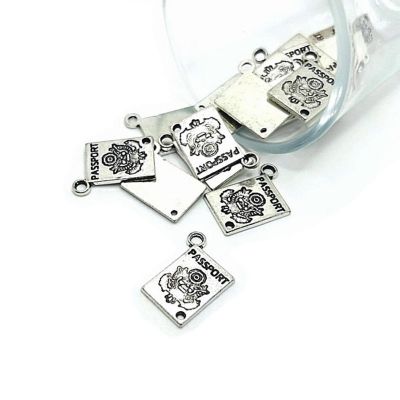 20 Pcs Silver Passport Travel Connectors Image 1