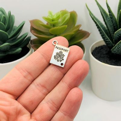 20 Pcs Silver Passport Travel Connectors Image 1