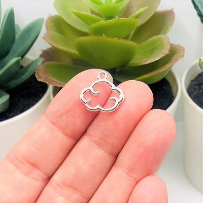 20 Pcs Silver Plated Cloud Charms Image 1
