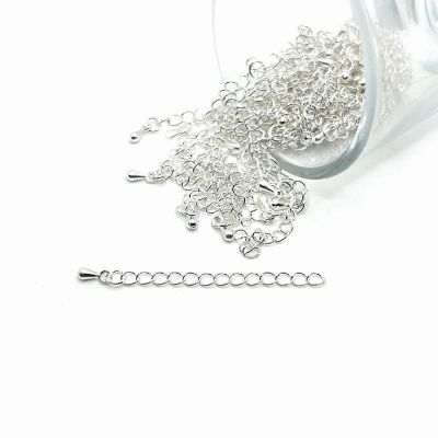 20 Pcs Silver Plated Necklace Extenders Image 1
