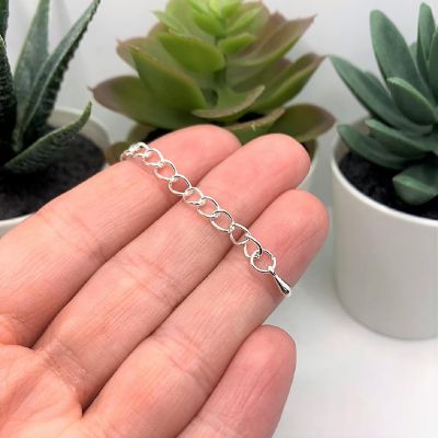 20 Pcs Silver Plated Necklace Extenders Image 2