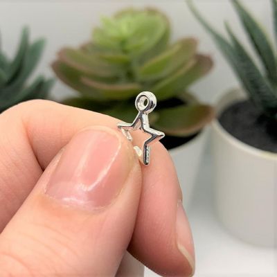 20 Pcs Silver Plated Open Star Charms Image 2