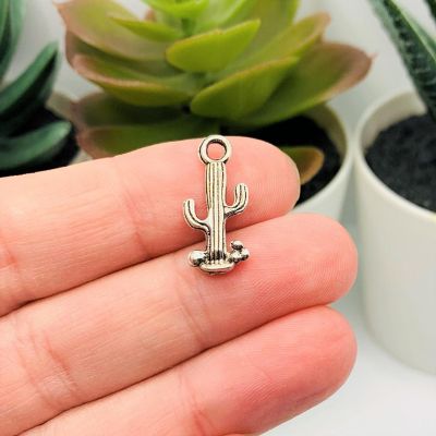 20 Pcs Silver Saguaro Cactus Charms Image 2
