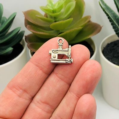 20 Pcs Silver Sewing Machine Charms Image 1