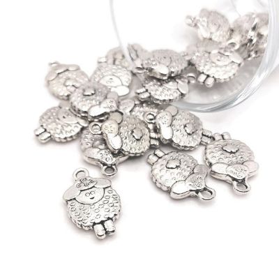20 Pcs Silver Sheep and Lamb Charms Image 1