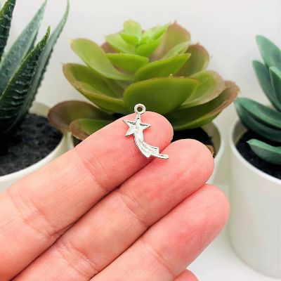 20 Pcs Silver Shooting Star Charms Image 2
