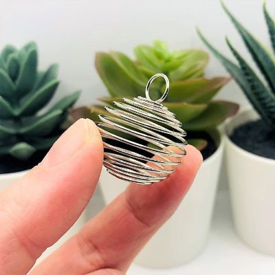 20 Pcs Silver Spiral Lantern Bead Cages Image 1