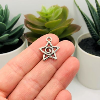 20 Pcs Silver Star Celestial Charms Image 1