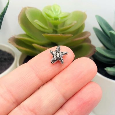 20 Pcs Silver Starfish Spacer Beads Image 2