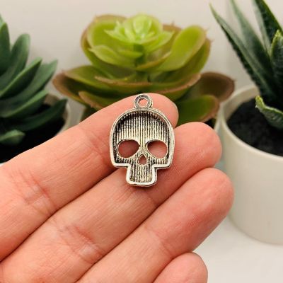 20 Pcs Silver Sugar Skull Charms Image 2