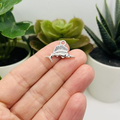20 Pcs Silver Swordfish Charms Image 2