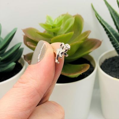 20 Pcs Silver T-Rex Dinosaur 3D Charms Image 3