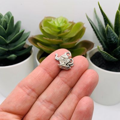 20 Pcs Silver Teapot Charms Image 2