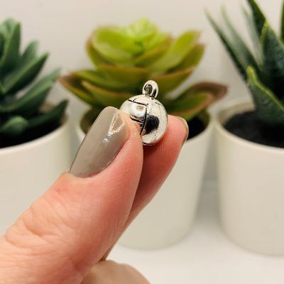 20 Pcs Silver Volleyball Charms Image 2